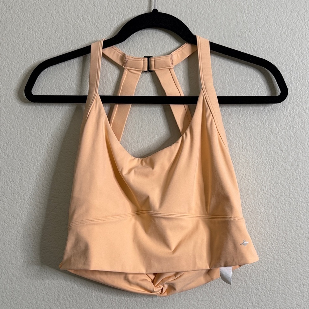 Halara sports bra crop top peach women’s large no pads EUC